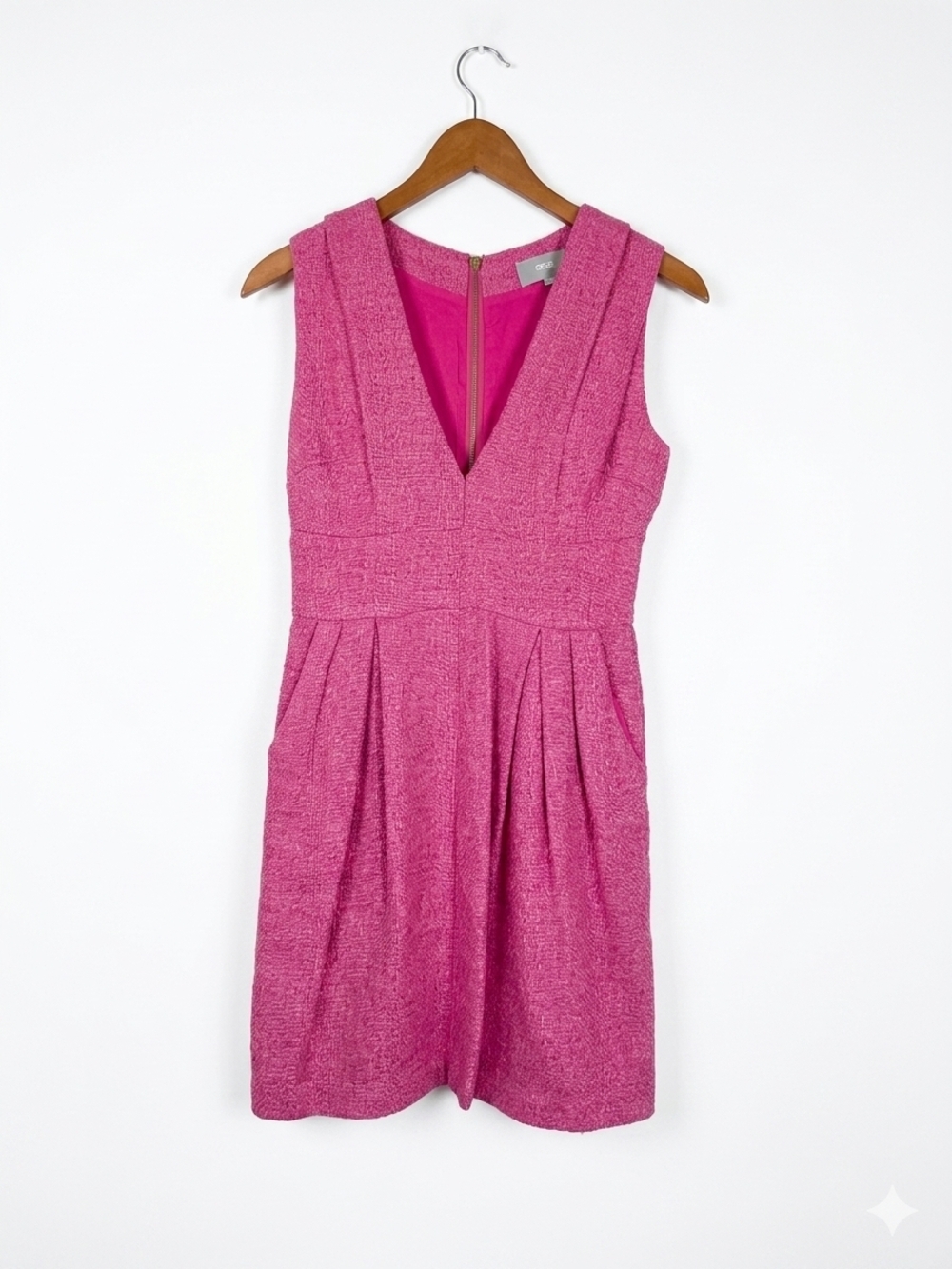 Adam Lippes Pink Tweed Sleeveless Sheath Mini Dress Size 2
